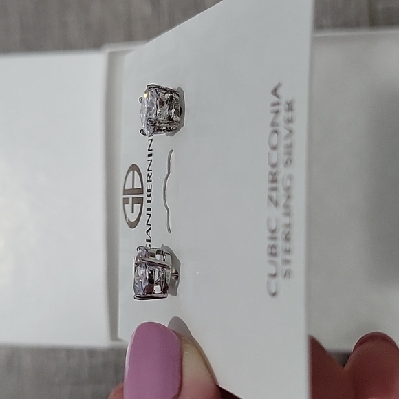 Giani Bernini 8mm Cubic Zirconia Round Stud Earrings - Picture 6 of 10